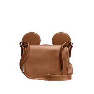 NWT Coach x Disney Patricia Saddle Crossbody bag With Mickey Ears Brown